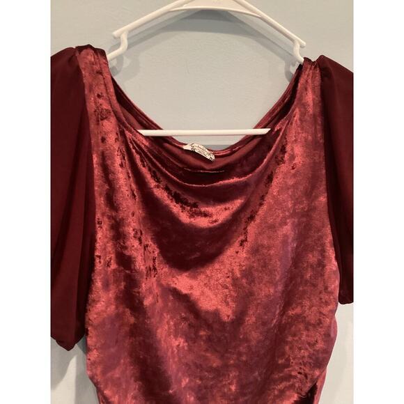 Free People Womens Velvet Crop Top Size M Midnight Mood Red Burgundy Whimsigoth - Picture 8 of 13